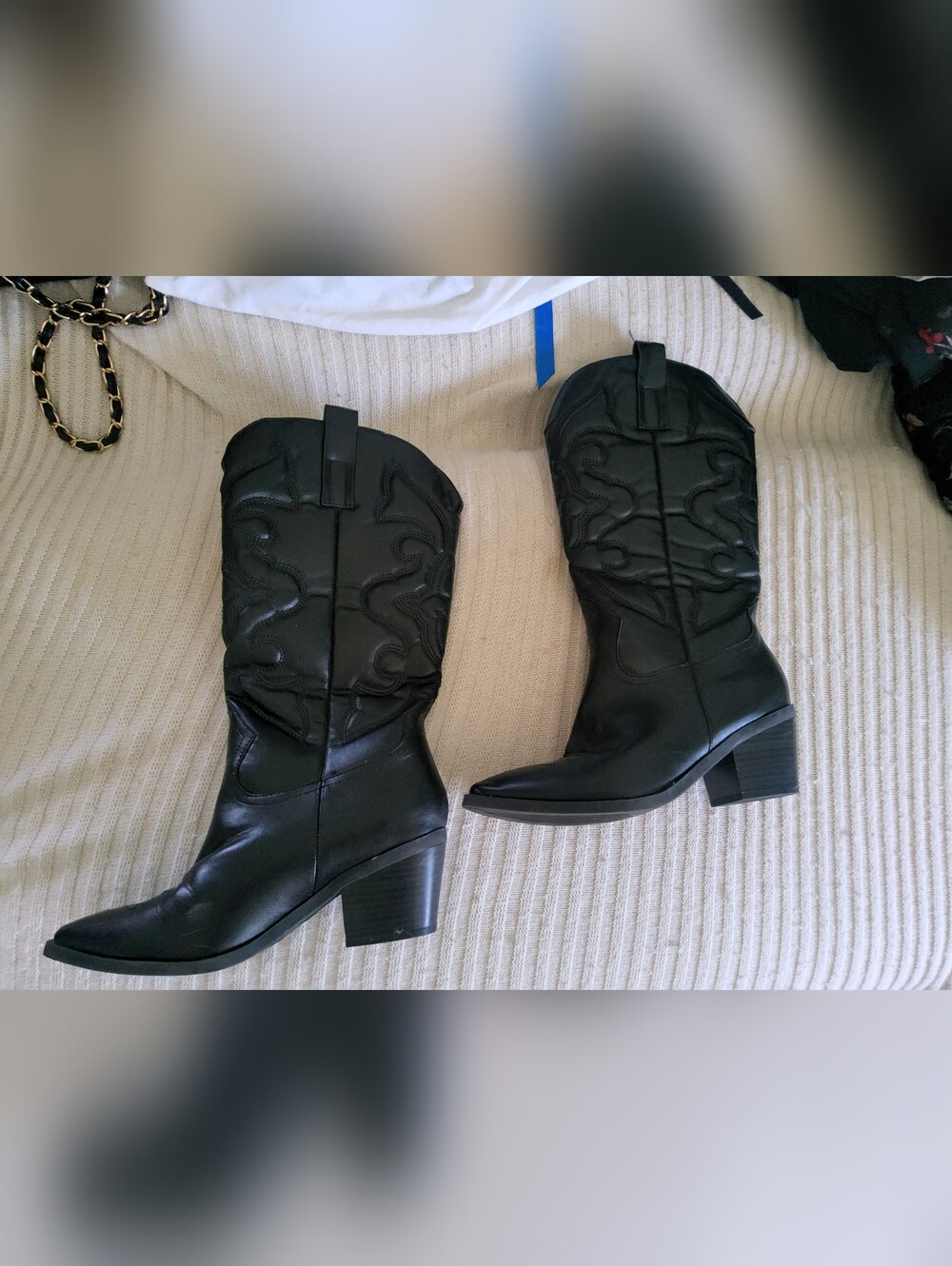 BAMBOO Western Faux Leather Western Boots